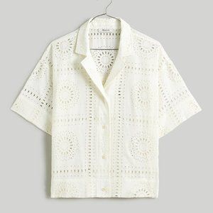 Madewell Eyelet Button-Up Camp Shirt Size Small